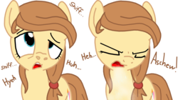 Size: 4000x2232 | Tagged: safe, artist:masterxtreme, oc, oc only, oc:cream heart, earth pony, pony, eyes closed, female, fetish, mare, open mouth, simple background, sneezing, sneezing fetish, solo, teeth, text, transparent background