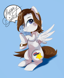 Size: 888x1080 | Tagged: safe, artist:pepooni, oc, oc only, oc:bee chalke, pegasus, pony, earring, plushie, solo, watch