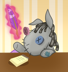 Size: 1045x1117 | Tagged: safe, artist:wolframclaws, smarty pants, twilight sparkle, g4, magic, quill, writing