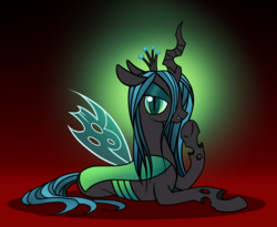 Size: 1347x1106 | Tagged: safe, artist:wolframclaws, queen chrysalis, changeling, changeling queen, g4, female, solo