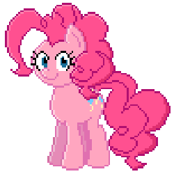 Size: 378x378 | Tagged: safe, artist:mrponiator, pinkie pie, g4, animated, bouncing, female, pixel art, simple background, solo, transparent background
