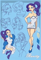 Size: 553x800 | Tagged: safe, artist:warwind, rarity, human, g4, female, gem, humanized, light skin, solo