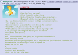 Size: 637x450 | Tagged: safe, spitfire, g4, /mlp/, 4chan, 4chan screencap, anon in equestria, feels, greentext, rejection is magic, sad, text, wonderbolts