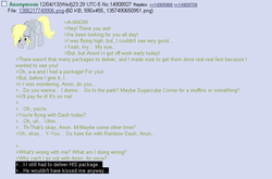 Size: 700x463 | Tagged: safe, derpy hooves, g4, /mlp/, 4chan, 4chan screencap, anon in equestria, feels, greentext, rejection is magic, text