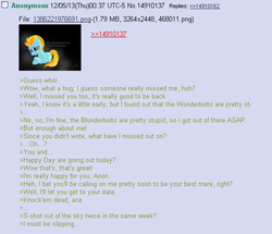 Size: 547x470 | Tagged: safe, lightning dust, g4, /mlp/, 4chan, 4chan screencap, anon in equestria, feels, greentext, rejection is magic, sad, text