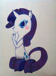 Size: 968x1296 | Tagged: safe, artist:airyu, rarity, g4, female, solo, traditional art