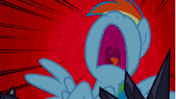 Size: 550x309 | Tagged: safe, screencap, rainbow dash, castle mane-ia, g4, aaugh!, animated, female, mawshot, mouth, nose in the air, open mouth, scared, screaming, solo, tongue out, uvula, yelling