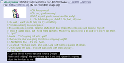 Size: 687x351 | Tagged: safe, bon bon, sweetie drops, g4, /mlp/, 4chan, 4chan screencap, anon in equestria, feels, greentext, rejection is magic, sad, text