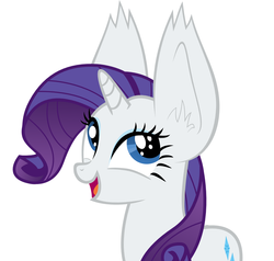 Size: 1136x1080 | Tagged: safe, artist:synthrid, rarity, g4, ears, female, happy, impossibly large ears, simple background, solo, vector, white background