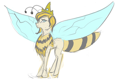 Size: 1362x907 | Tagged: safe, artist:jazzteeth, oc, oc only, bee, bee pony, original species, looking up, solo