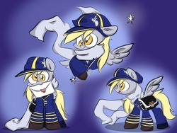 Size: 1024x768 | Tagged: safe, artist:melodenesa, derpy hooves, pegasus, pony, g4, clothes, female, mail, mare, scarf, tegami bachi