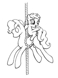 Size: 540x720 | Tagged: safe, artist:sovwi, dinky hooves, g4, carousel, female, monochrome, solo