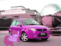 Size: 1600x1200 | Tagged: safe, artist:alerkina2, artist:sierraex, berry punch, berryshine, g4, building, car, irl, photo, ponies in real life, proton, proton savvy, sleeping, solo, vector