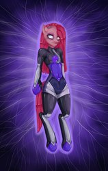 Size: 600x952 | Tagged: dead source, safe, artist:misukitty, pinkie pie, cyborg, pony, semi-anthro, g4, bipedal, female, pinkamena diane pie, solo