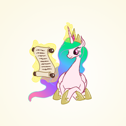 Size: 1000x1000 | Tagged: dead source, safe, artist:php15, princess celestia, g4, female, magic, paper, scroll, solo, telekinesis