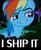 Size: 356x433 | Tagged: safe, edit, edited screencap, screencap, rainbow dash, pegasus, pony, daring don't, g4, season 4, caption, faic, female, grin, image macro, lip bite, mare, meme, reaction image, shipper on deck, shipping, smirk, smug, smugdash, solo