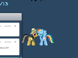 Size: 395x293 | Tagged: safe, artist:drumblastingquilava, daring do, rainbow dash, g4, ask, askdashanddo, tumblr