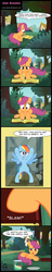 Size: 1009x5217 | Tagged: safe, artist:toxic-mario, daring do, rainbow dash, scootaloo, g4, book, comic, reading, trapped, zap apple jam