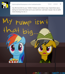 Size: 1280x1450 | Tagged: safe, artist:drumblastingquilava, daring do, rainbow dash, g4, ask, askdashanddo, tumblr