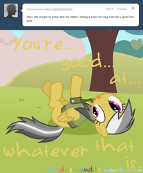Size: 663x802 | Tagged: safe, artist:drumblastingquilava, daring do, g4, ask, askdashanddo, derp, female, solo, tumblr