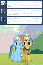 Size: 665x1000 | Tagged: safe, artist:drumblastingquilava, daring do, rainbow dash, g4, ask, askdashanddo, tumblr