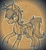 Size: 500x542 | Tagged: safe, oc, oc only, oc:charlie foxtrot, mule, hat, monochrome, raised hoof, saddle bag, solo, traditional art