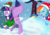 Size: 1000x707 | Tagged: safe, artist:pijinpyon, rainbow dash, twilight sparkle, alicorn, pegasus, pony, g4, butt shot, clothes, coat, cold, cute, dashabetes, description in comments, duo, elf (movie), elf costume, featured image, female, hat, laughing, mare, playful, plot shot, santa hat, scarf, snow, snowball, snowball fight, snowfall, spread wings, sweet dreams fuel, twiabetes, twilight sparkle (alicorn), wingboner, wings, winter