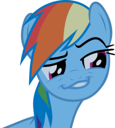 Size: 3500x3880 | Tagged: safe, rainbow dash, pegasus, pony, daring don't, g4, season 4, dash face, face, female, mare, rainbow dash is best facemaker, simple background, smiling, smirk, smug, smugdash, solo, transparent background, vector