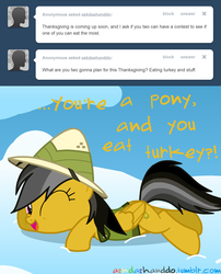 Size: 1280x1581 | Tagged: safe, artist:drumblastingquilava, daring do, g4, ask, askdashanddo, female, solo, tumblr