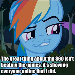 Size: 862x865 | Tagged: safe, rainbow dash, daring don't, g4, 360 kid, ecks bawks kid, female, image macro, smugdash, solo