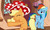 Size: 949x572 | Tagged: safe, applejack, rainbow dash, pony, daring don't, g4, apple hat, dancing, hat, national random holiday party day, palindrome get, party stetson, scrunchy face, silly, silly pony