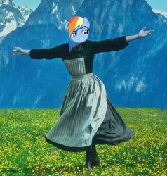 Size: 941x987 | Tagged: safe, rainbow dash, daring don't, g4, maria von trapp, musical, smugdash, the hills are aliiiiive, the sound of music