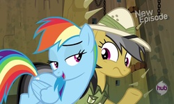 Size: 900x541 | Tagged: safe, screencap, daring do, rainbow dash, daring don't, g4, fortress of talacon