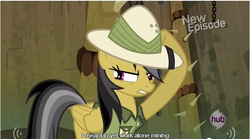 Size: 642x356 | Tagged: safe, screencap, daring do, daring don't, g4, female, fortress of talacon, meme, solo, youtube caption