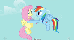 Size: 636x351 | Tagged: safe, screencap, fluttershy, rainbow dash, daring don't, g4, meme, youtube caption