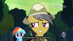 Size: 700x394 | Tagged: safe, screencap, daring do, rainbow dash, daring don't, g4, meme, youtube caption