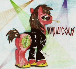 Size: 2863x2613 | Tagged: safe, artist:noretreat--nosurrender, big macintosh, earth pony, pony, g4, clothes, male, solo, stallion, sunglasses, traditional art