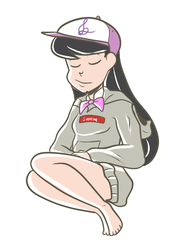 Size: 744x1000 | Tagged: artist needed, safe, octavia melody, human, g4, clothes, female, hat, hoodie, humanized, light skin, solo, supreme, supreme box logo pullover