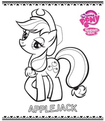 Size: 436x500 | Tagged: safe, applejack, g4, official, female, lineart, logo, monochrome, my little pony logo, solo, stock vector