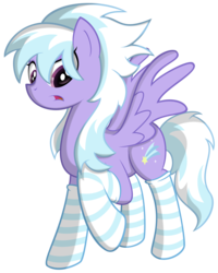 Size: 3000x3750 | Tagged: safe, artist:frezien, cloudchaser, pegasus, pony, g4, clothes, female, mare, simple background, socks, solo, spread wings, striped socks, transparent background, wings