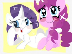 Size: 1024x768 | Tagged: safe, artist:supernoncutie, pinkie pie, rarity, g4, duo