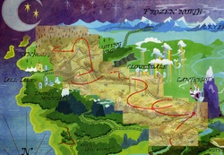 Size: 2388x1652 | Tagged: safe, daring don't, g4, season 4, canterlot, cloudsdale, hub logo, map, map of equestria, scene interpretation