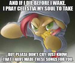 Size: 476x404 | Tagged: safe, babs seed, g4, babs the rapper, exploitable meme, female, image macro, kid kudi, meme, solo, twilight scepter