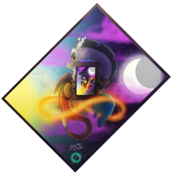 Size: 900x921 | Tagged: safe, discord, g4, day, infinity, male, moon, night, portrait, recursion, solo, sun