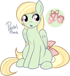 Size: 403x438 | Tagged: safe, artist:lulubell, oc, oc only, oc:pastel prima, pegasus, pony, simple background, solo, tail bow, transparent background