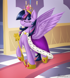 Size: 1346x1500 | Tagged: safe, artist:moonlightfl, twilight sparkle, alicorn, pony, g4, female, mare, regal, solo, twilight scepter, twilight sparkle (alicorn)