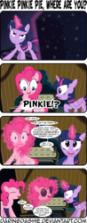 Size: 2000x5124 | Tagged: safe, artist:daringdashie, pinkie pie, twilight sparkle, alicorn, pony, g4, comic, female, magic, mare, mask, twilight sparkle (alicorn)