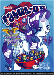Size: 646x888 | Tagged: safe, artist:gbillustrations, rarity, g4, cereal, female, food, gem, parody, solo