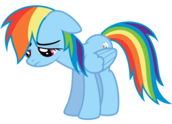 Size: 8192x5905 | Tagged: safe, artist:thatguy1945, rainbow dash, pegasus, pony, daring don't, g4, season 4, absurd resolution, female, floppy ears, mare, sad, simple background, solo, transparent background, vector