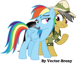 Size: 1024x850 | Tagged: safe, artist:vector-brony, daring do, rainbow dash, daring don't, g4, simple background, transparent background, vector